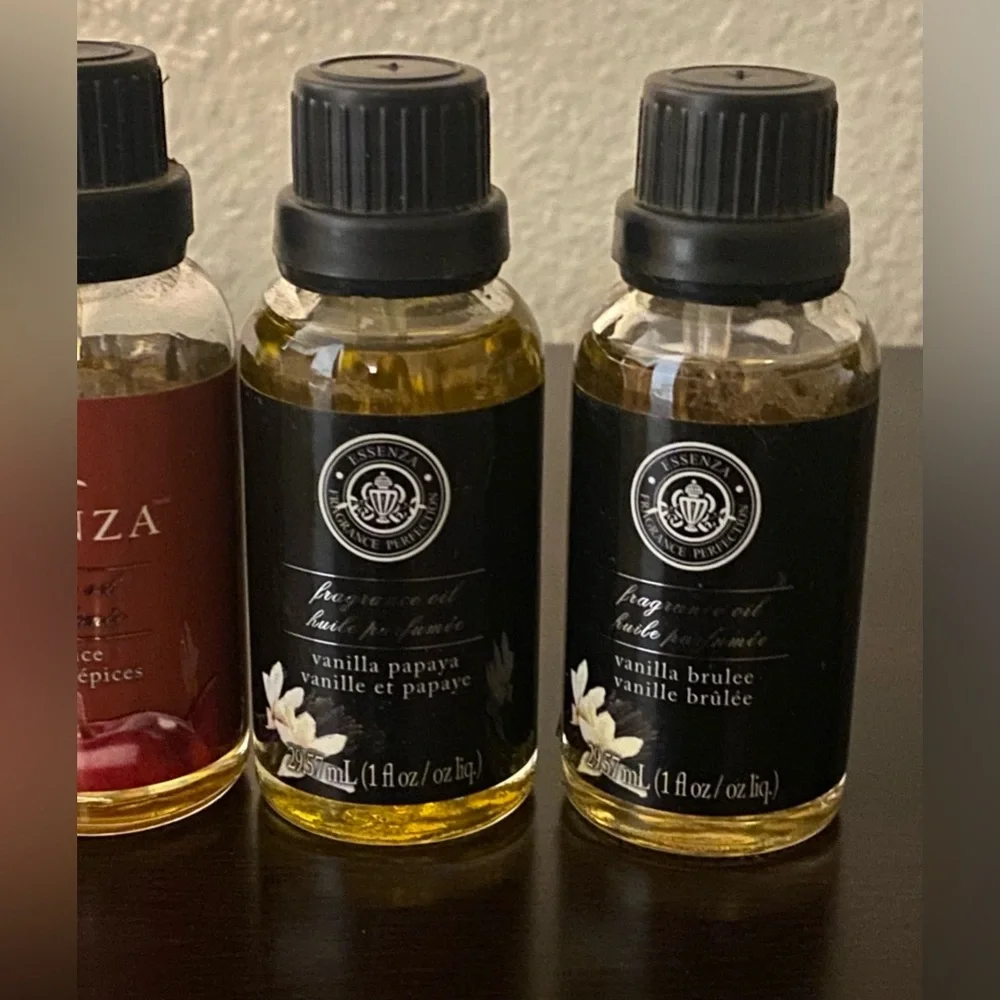 Essenza Fragrance Oil Set Vanilla Bergamot Agave Papaya Brulee Apple Spice 30ml